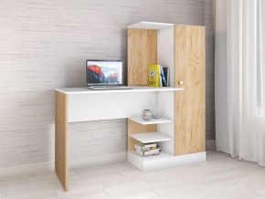 Компьютерный стол Квартет-6 Дуб крафт золотой/Белый в Добрянке - dobryanka.mebel24.online | фото