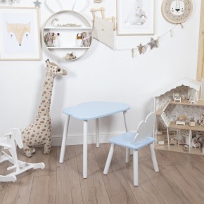 Комплект детский стол ОБЛАЧКО и стул ОБЛАЧКО ROLTI Baby (голубая столешница/голубое сиденье/белые ножки) в Добрянке - dobryanka.mebel24.online | фото