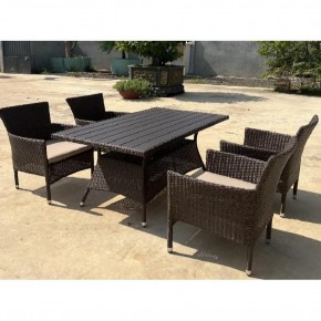 Комплект мебели из иск. ротанга AM-196B/T196 Brown 4Pcs (4+1) в Добрянке - dobryanka.mebel24.online | фото 3