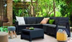 Комплект мебели угловой Корфу Релакс Сет (CORFU II RELAX SET) графит в Добрянке - dobryanka.mebel24.online | фото 3