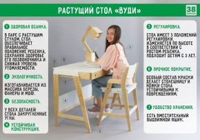 Комплект растущий стол и стул с чехлом 38 попугаев «Вуди» (Белый, Белый, Беж) в Добрянке - dobryanka.mebel24.online | фото
