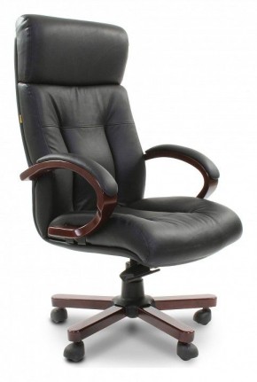 Кресло для руководителя Chairman 421 черный/орех темный, черный в Добрянке - dobryanka.mebel24.online | фото