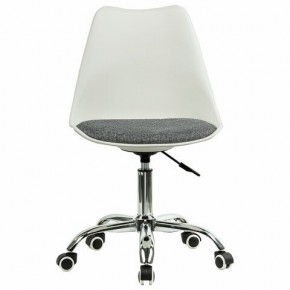 Кресло стул BRABIX "Eames MG-310 CH", хром, пластик белый, ткань серая, 532924 в Добрянке - dobryanka.mebel24.online | фото 1