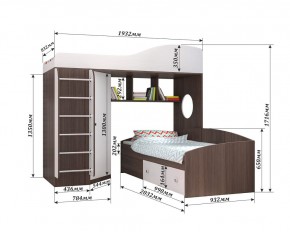 Кровать-чердак Кадет 2 с металлической лестницей в Добрянке - dobryanka.mebel24.online | фото 2