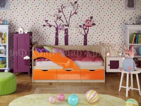 Кровать Дельфин-1 800*1600 (Оранжевый металлик/дуб крафт белый) в Добрянке - dobryanka.mebel24.online | фото