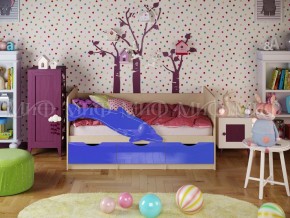 Кровать Дельфин-1 800*1600 (Синий металлик/дуб крафт белый) в Добрянке - dobryanka.mebel24.online | фото