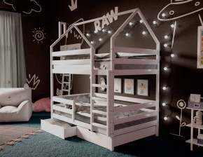 Кровать-домик двухъярусная 80*160 Белый в Добрянке - dobryanka.mebel24.online | фото