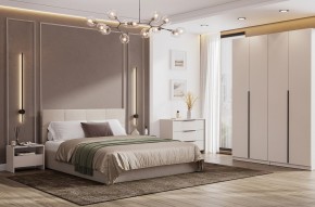 Кровать двойная №4 с основанием (Бежевый) в Добрянке - dobryanka.mebel24.online | фото 3