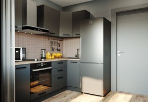 Кухня угловая Антрацит 2200х1000 (Стол. 38мм) в Добрянке - dobryanka.mebel24.online | фото 1