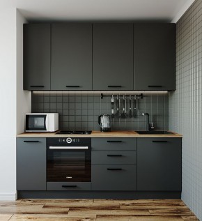 Кухонный гарнитур Антрацит 2200 (Стол. 38мм) в Добрянке - dobryanka.mebel24.online | фото