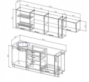 Кухонный гарнитур Антрацит 2550 (Стол. 38мм) в Добрянке - dobryanka.mebel24.online | фото 3