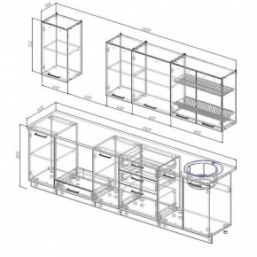 Кухонный гарнитур Антрацит 2800 (Стол. 38мм) в Добрянке - dobryanka.mebel24.online | фото 3