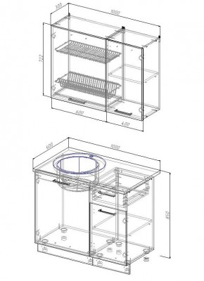 Кухонный гарнитур Белый Глянец 1000 (Стол. 26мм) в Добрянке - dobryanka.mebel24.online | фото 2