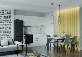 Кухонный гарнитур Белый Глянец 2550 (Стол. 38мм) в Добрянке - dobryanka.mebel24.online | фото