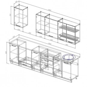 Кухонный гарнитур Бланка 2800 (Стол. 26мм) в Добрянке - dobryanka.mebel24.online | фото 2