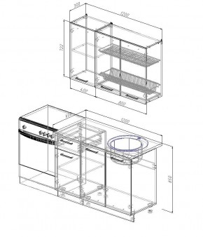 Кухонный гарнитур Графика 1200 (Стол. 26мм) в Добрянке - dobryanka.mebel24.online | фото 2