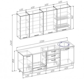 Кухонный гарнитур Латте 2200 (Стол. 38мм) в Добрянке - dobryanka.mebel24.online | фото 2