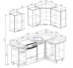 Кухонный гарнитур угловой Дели 2000*1200 (Стол. 26мм) в Добрянке - dobryanka.mebel24.online | фото 2