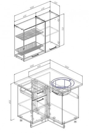 Кухонный гарнитур угловой Лада 1000х1000 (Стол. 26мм) в Добрянке - dobryanka.mebel24.online | фото 2