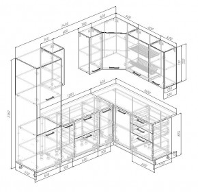 Кухонный гарнитур угловой Трансильвания 2400x1600 мм (Стол. 38 мм) в Добрянке - dobryanka.mebel24.online | фото 2