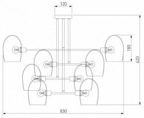 Люстра на штанге Eurosvet Gardie 70141/8 хром в Добрянке - dobryanka.mebel24.online | фото 3