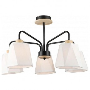 Люстра на штанге Imex MD.5714 MD.5714-5-S-BK+WOOD в Добрянке - dobryanka.mebel24.online | фото