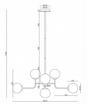 Люстра на штанге Maytoni Erich MOD221-PL-08-G в Добрянке - dobryanka.mebel24.online | фото 6