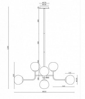 Люстра на штанге Maytoni Erich MOD221-PL-08-N в Добрянке - dobryanka.mebel24.online | фото 3