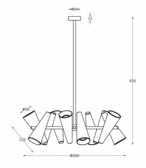 Люстра на штанге Maytoni Giro MOD095PL-10BS в Добрянке - dobryanka.mebel24.online | фото 2