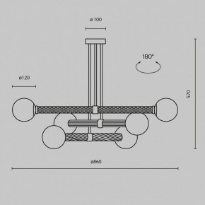 Люстра на штанге Maytoni Teatro MOD287PL-06BS в Добрянке - dobryanka.mebel24.online | фото 3