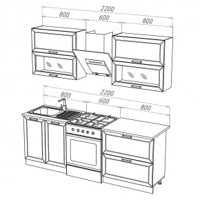 МОНАКО Кухонный гарнитур 1,6 м Компоновка №2 в Добрянке - dobryanka.mebel24.online | фото 3