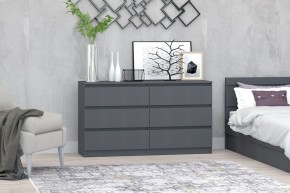 МС "Хилтон" Комод №5 1400 (6 ящ.) графит в Добрянке - dobryanka.mebel24.online | фото