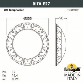 Накладной светильник Fumagalli Rita 1T3.000.000.AYE27 в Добрянке - dobryanka.mebel24.online | фото 2