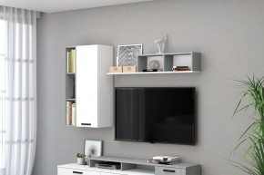 Навесные модули Эльза (Бетонный Камень/Белый) в Добрянке - dobryanka.mebel24.online | фото 1