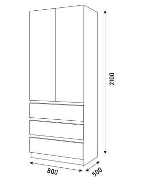 ПАРУС Шкаф 2-х ств. 800 в Добрянке - dobryanka.mebel24.online | фото 3