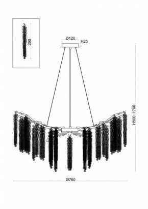 Подвесная люстра Freya Mineral FR1010PL-10G в Добрянке - dobryanka.mebel24.online | фото 2