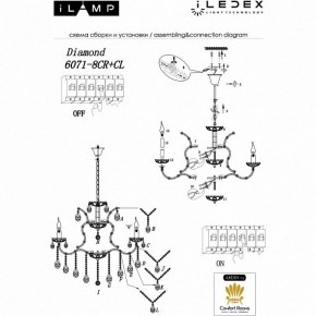 Подвесная люстра iLamp Diamond 6071-8 CR+CL в Добрянке - dobryanka.mebel24.online | фото 2
