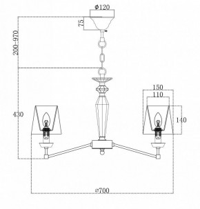 Подвесная люстра Maytoni Beira MOD064PL-06N в Добрянке - dobryanka.mebel24.online | фото 2