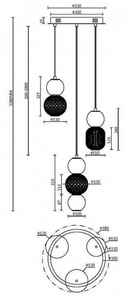 Подвесная люстра Maytoni Drop MOD273PL-L33G3K в Добрянке - dobryanka.mebel24.online | фото 2