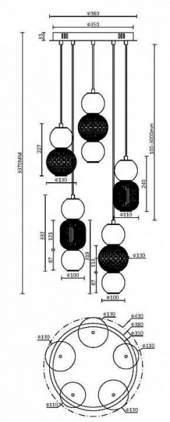 Подвесная люстра Maytoni Drop MOD273PL-L80CH3K в Добрянке - dobryanka.mebel24.online | фото 3
