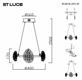 Подвесная люстра ST-Luce Enigma SL6018.203.48 в Добрянке - dobryanka.mebel24.online | фото 4