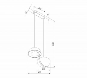 Подвесной светильник Eurosvet Emisfero 50083/2 LED золото в Добрянке - dobryanka.mebel24.online | фото 4