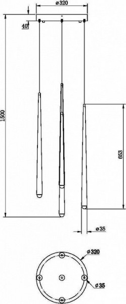 Подвесной светильник Maytoni Halo MOD132PL-L30BSK в Добрянке - dobryanka.mebel24.online | фото 2
