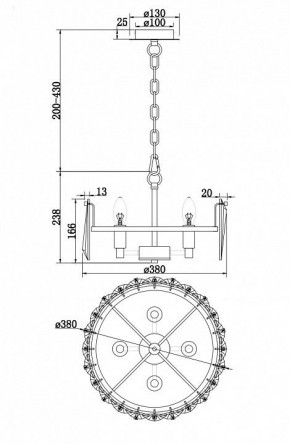 Подвесной светильник Maytoni Puntes MOD043PL-04CH в Добрянке - dobryanka.mebel24.online | фото 4
