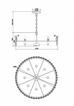 Подвесной светильник Maytoni Puntes MOD043PL-08CH в Добрянке - dobryanka.mebel24.online | фото 4