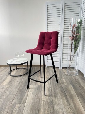 Полубарный стул CHILLI-QB SQUARE винный #16, велюр / черный каркас (H=66cm) М-City в Добрянке - dobryanka.mebel24.online | фото 4