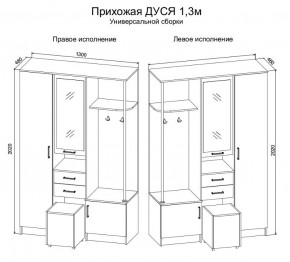 Прихожая Дуся 1.3 УНИ (Дуб Бунратти/Белый Бриллиант) в Добрянке - dobryanka.mebel24.online | фото 2