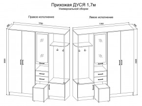 Прихожая Дуся 1.7 УНИ (Дуб Бунратти/Белый Бриллиант) в Добрянке - dobryanka.mebel24.online | фото 2