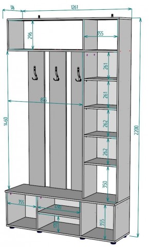 Прихожая с зеркалом V19_M в Добрянке - dobryanka.mebel24.online | фото 2