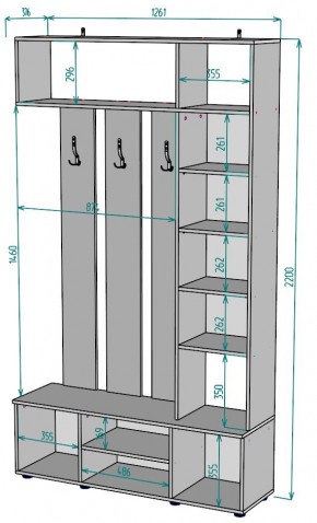 Прихожая с зеркалом V20_M в Добрянке - dobryanka.mebel24.online | фото 2